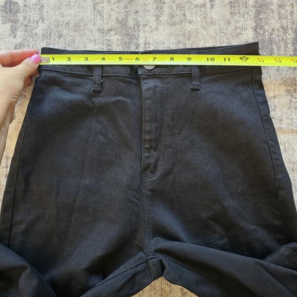 Fashion Nova Jeans Womens 9 Black Valentina High Rise Flare Raw Hem Stretch Boho - Picture 7 of 11